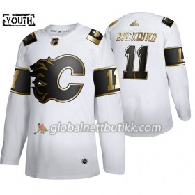 Calgary Flames Hockeydrakt Mikael Backlund 11 Adidas 2019-2020 Golden Edition Hvit Authentic - Barn